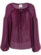Semicouture Oversized Long-sleeve Blouse - Purple