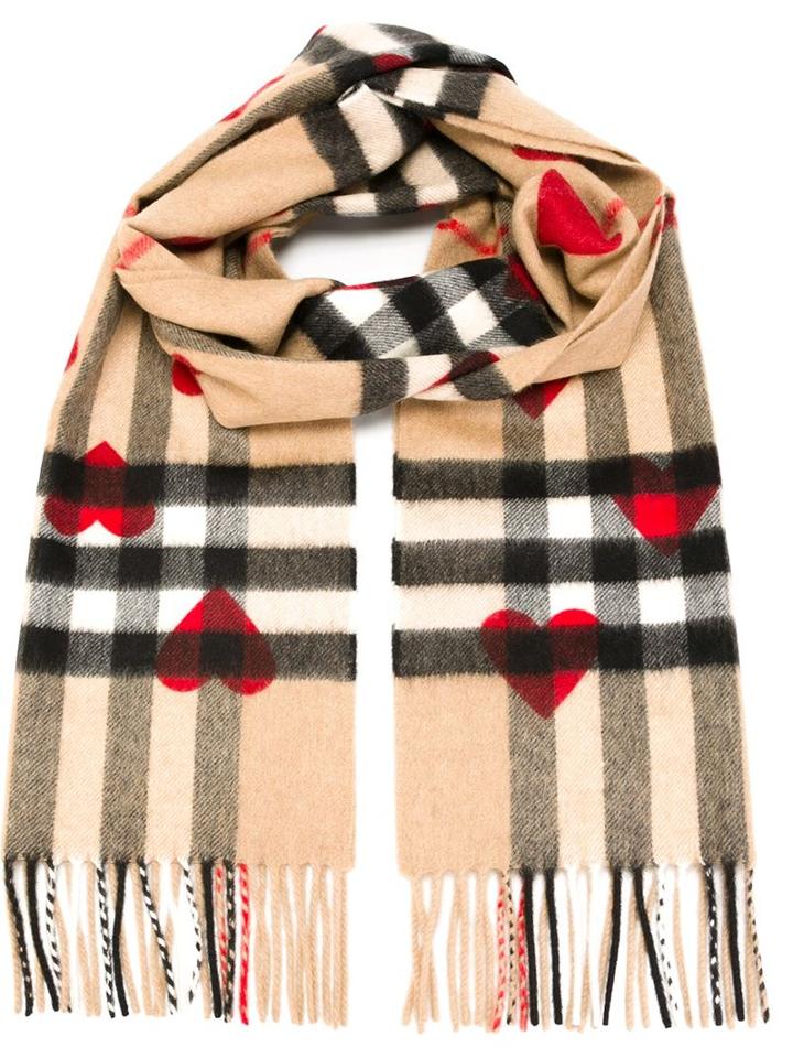 Burberry 'haymarket' Heart Print Scarf, Women's, Nude/neutrals, Cashmere