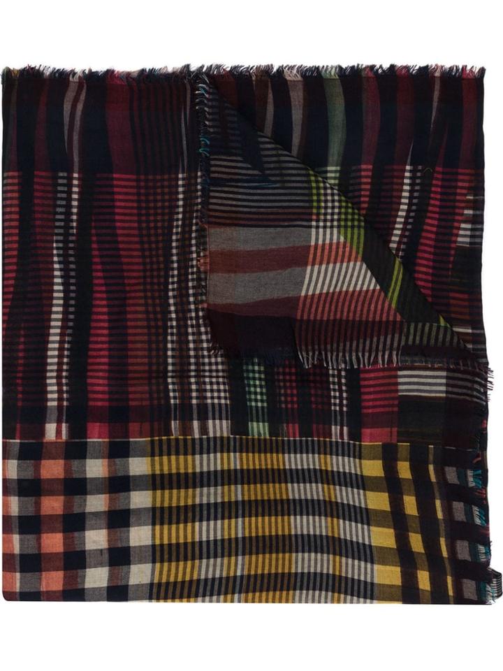 Faliero Sarti Oversized Plaid Scarf - Black