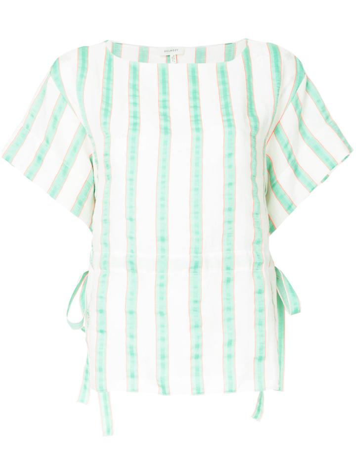 Delpozo Short Sleeved Round Neck Blouse - Green