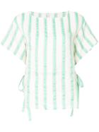 Delpozo Short Sleeved Round Neck Blouse - Green