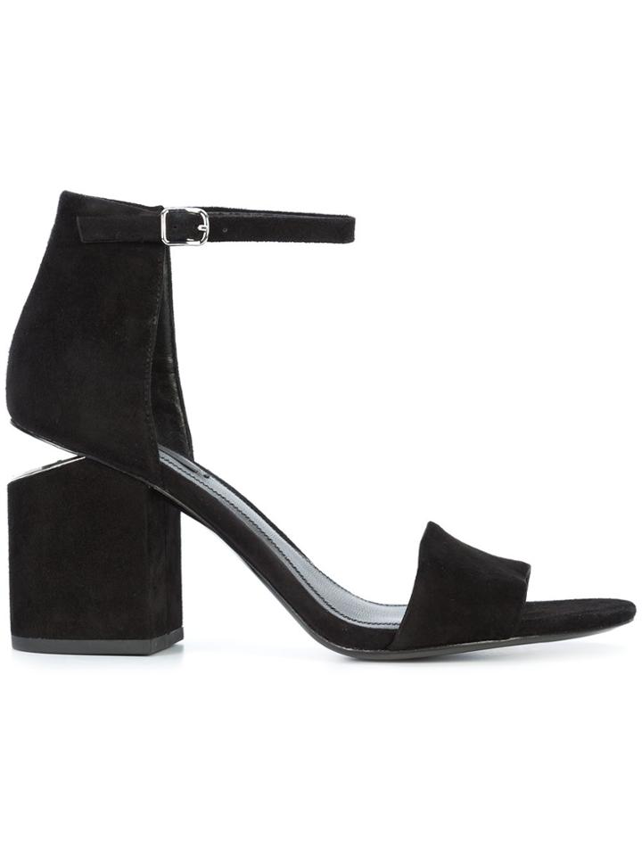 Alexander Wang Abby Suede Heeled Sandals - Black