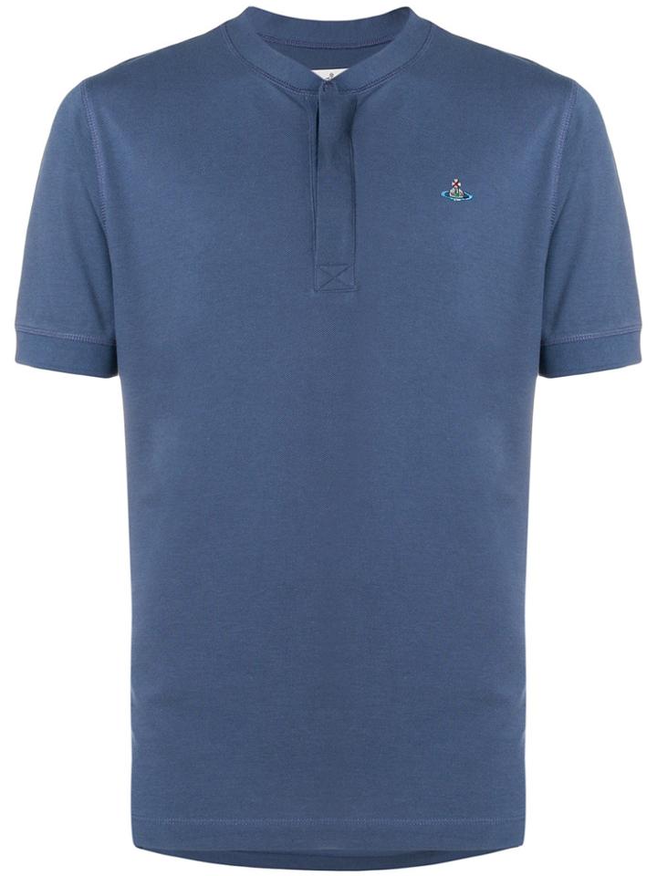 Vivienne Westwood Logo Collarless Polo Shirt - Pink & Purple