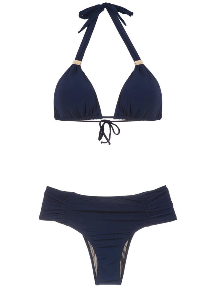 Brigitte Embellished Bikini Set - Blue