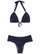 Brigitte Embellished Bikini Set - Blue