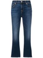 7 For All Mankind Frayed Stonewashed Bootcut Jeans - Blue
