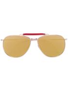 Thom Browne Eyewear - Mirror Aviator Sunglasses - Unisex - Metal - One Size, Grey, Metal