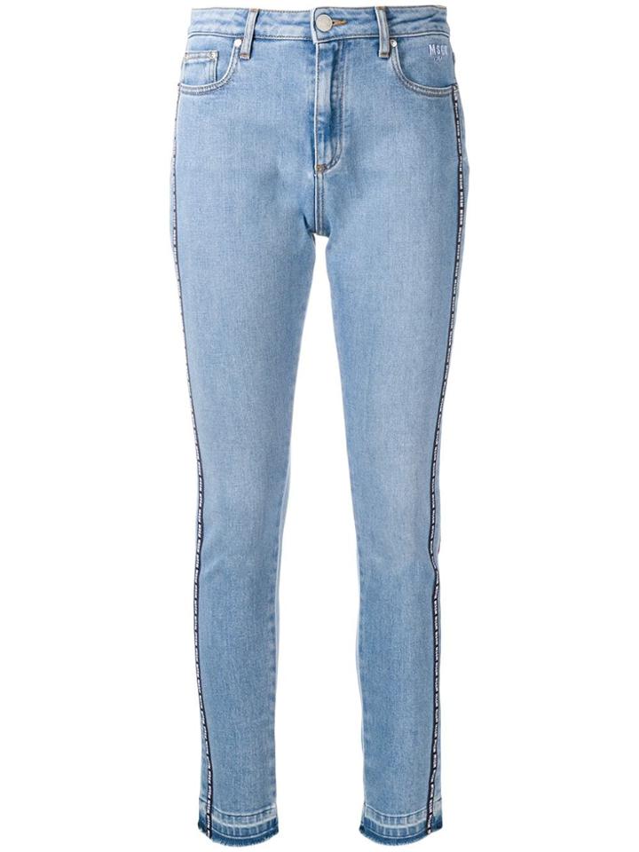 Msgm Logo Band Skinny Jeans - Blue