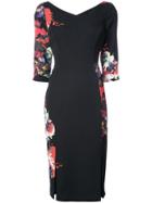 Black Halo Floral Print Panelled Dress