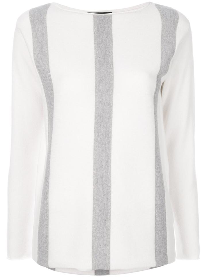 Fabiana Filippi Striped Loose Fit Pullover - White