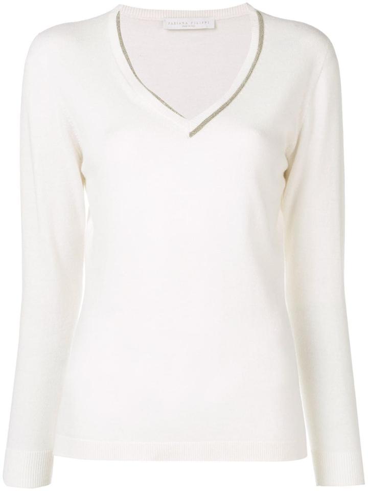 Fabiana Filippi V-neck Knitted Top - White