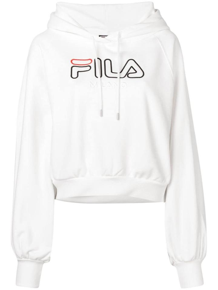 Fila Embroidered Logo Hoodie - White