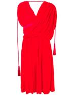 Lanvin Asymmetric Midi Dress - Red
