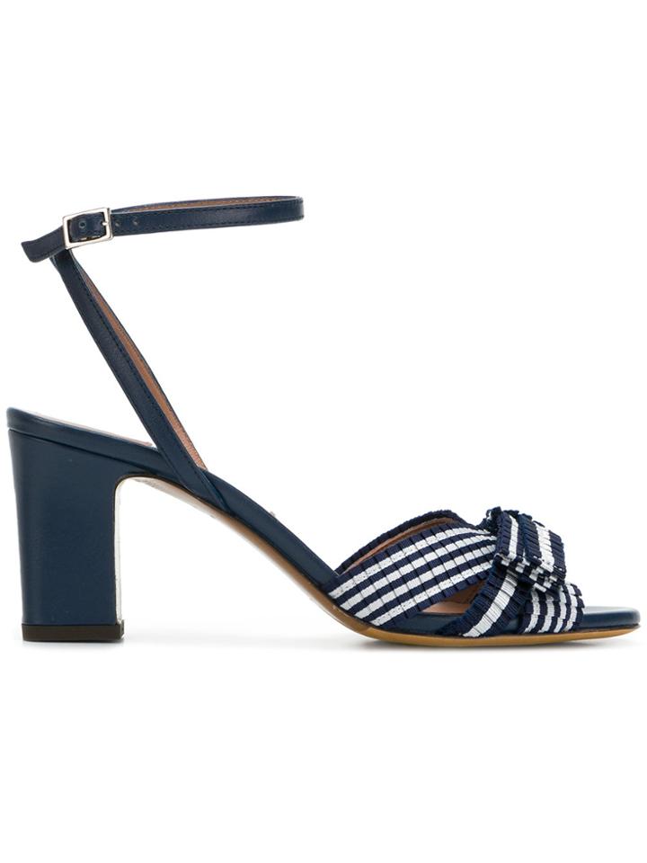 Tabitha Simmons Striped Bow Sandals - Blue