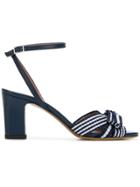 Tabitha Simmons Striped Bow Sandals - Blue
