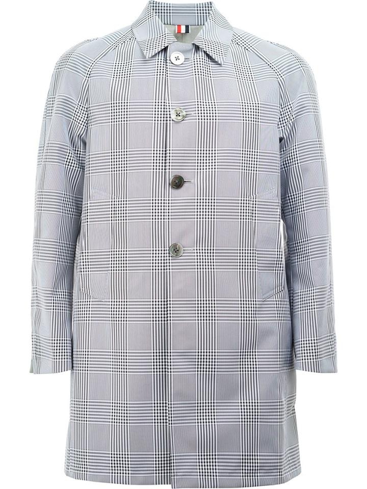 Thom Browne Reversible Check Coat - Grey