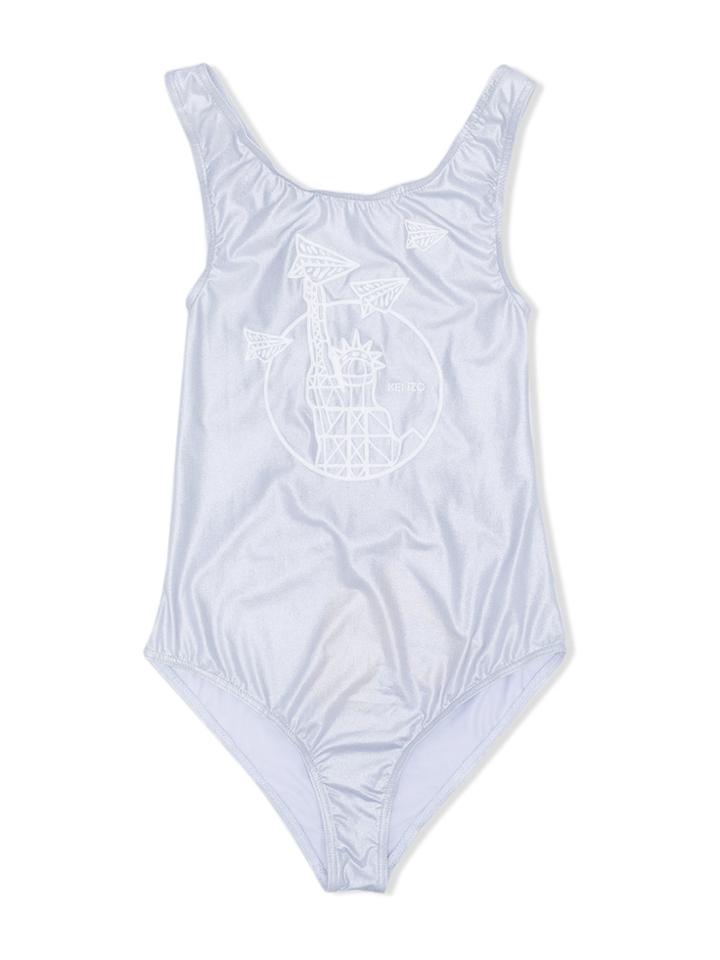 Kenzo Kids Logo Patch Swimsuit - Grey