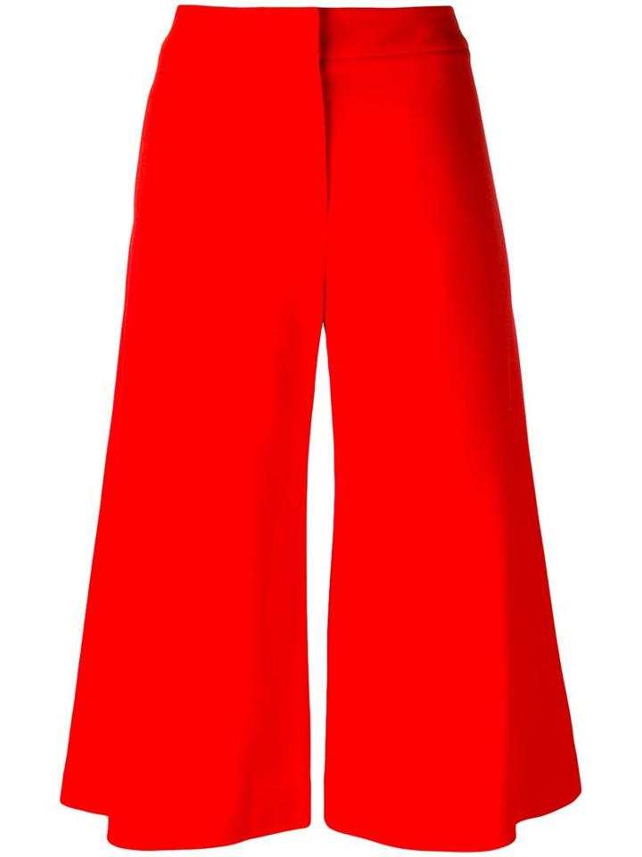 Jonathan Simkhai Wide-legged Cropped Trousers, Women's, Size: 6, Red, Acetate/viscose/spandex/elastane/spandex/elastane