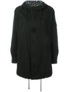 Saint Laurent Star Lined Classic Parka Coat, Women's, Size: 36, Black, Cotton/ramie