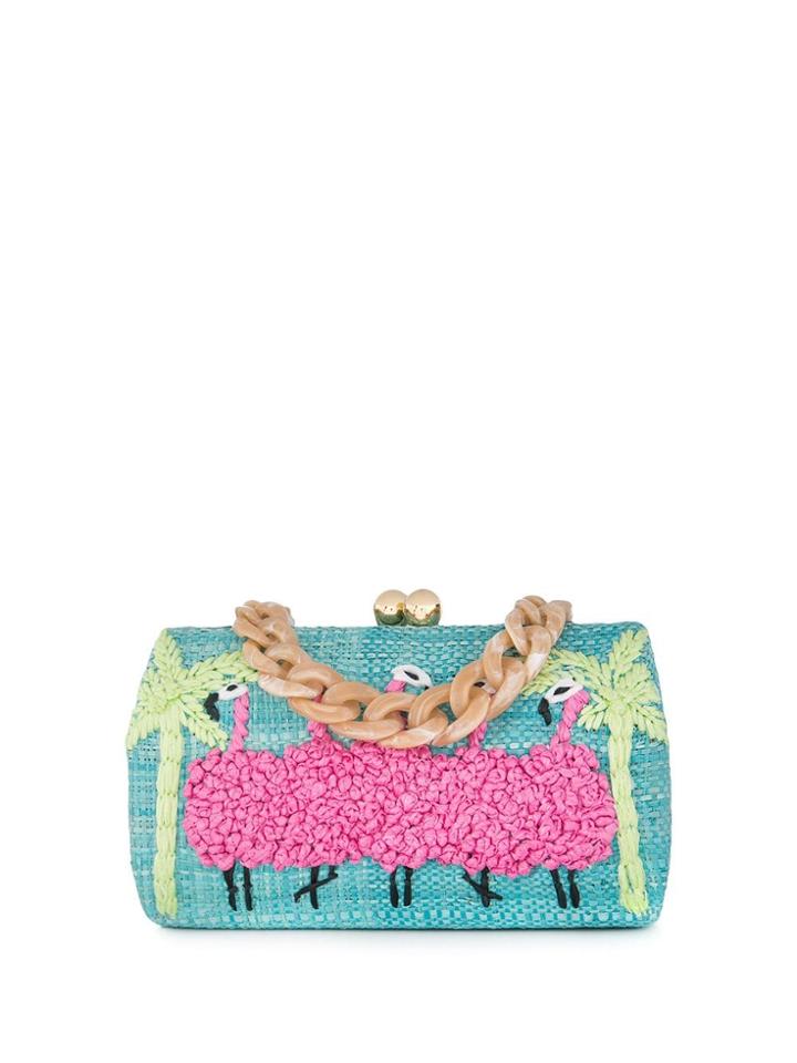 Serpui Woven Design Clutch Bag - Blue