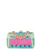 Serpui Woven Design Clutch Bag - Blue