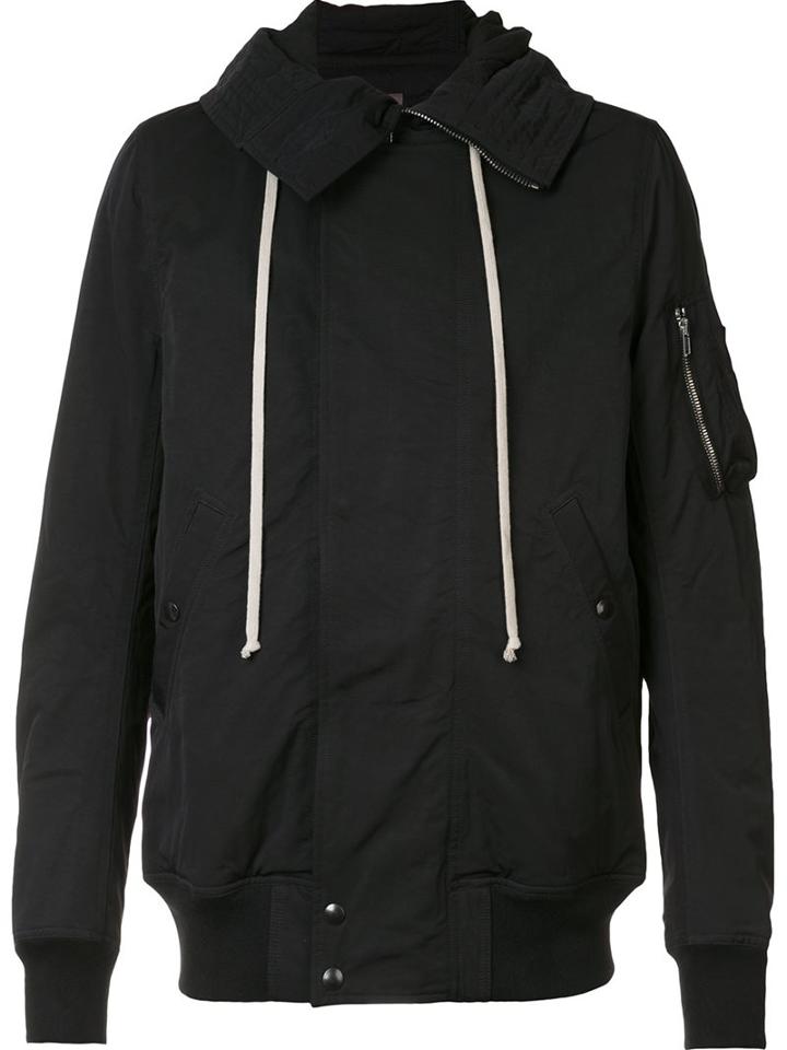 Rick Owens Drkshdw Hooded Bomber Jacket, Men's, Size: Xl, Black, Cotton/polyamide