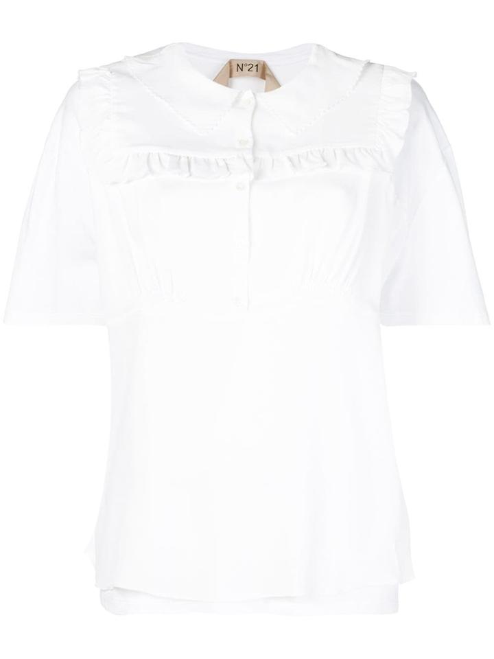 No21 Ruffle Yoke Blouse - White
