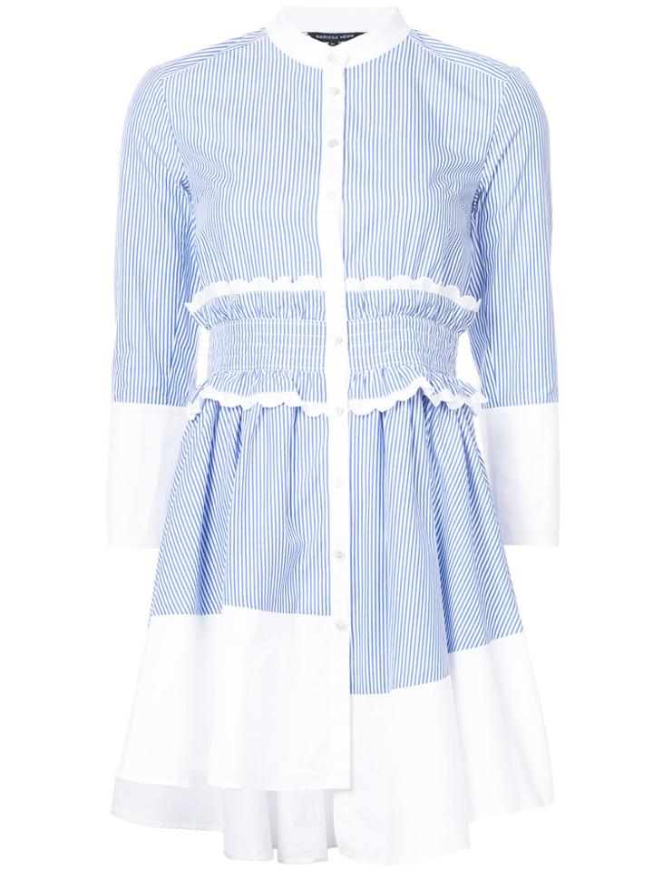Marissa Webb Pinstripe Asymmetric Shirt Dress - Blue