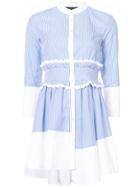 Marissa Webb Pinstripe Asymmetric Shirt Dress - Blue