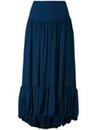 Sonia Rykiel - Asymmetric Puff Ball Skirt - Women - Silk - 40, Blue, Silk