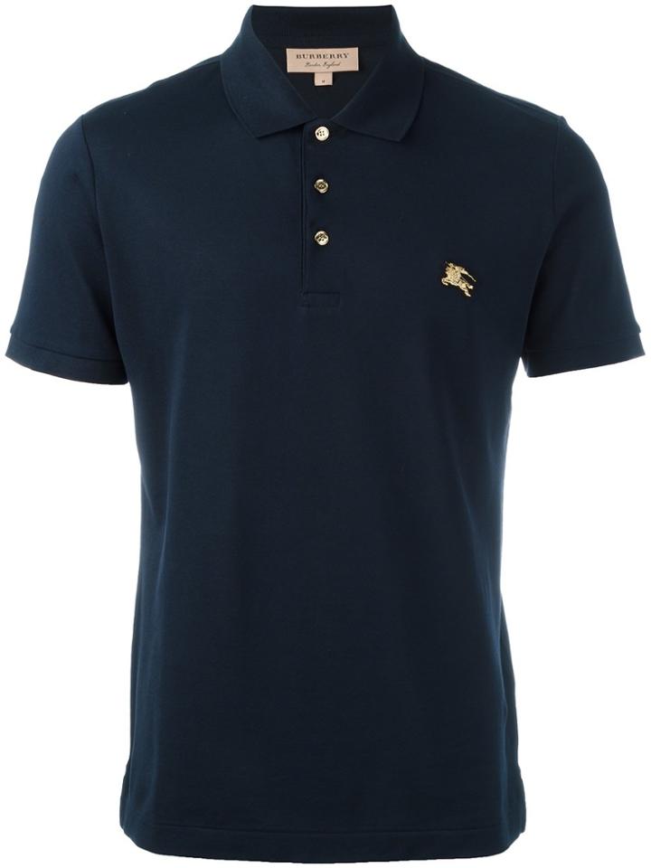 Burberry Short Sleeve Polo Shirt - Blue