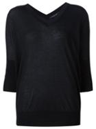 Derek Lam V-neck Jumper, Women's, Size: Large, Black, Silk/cashmere