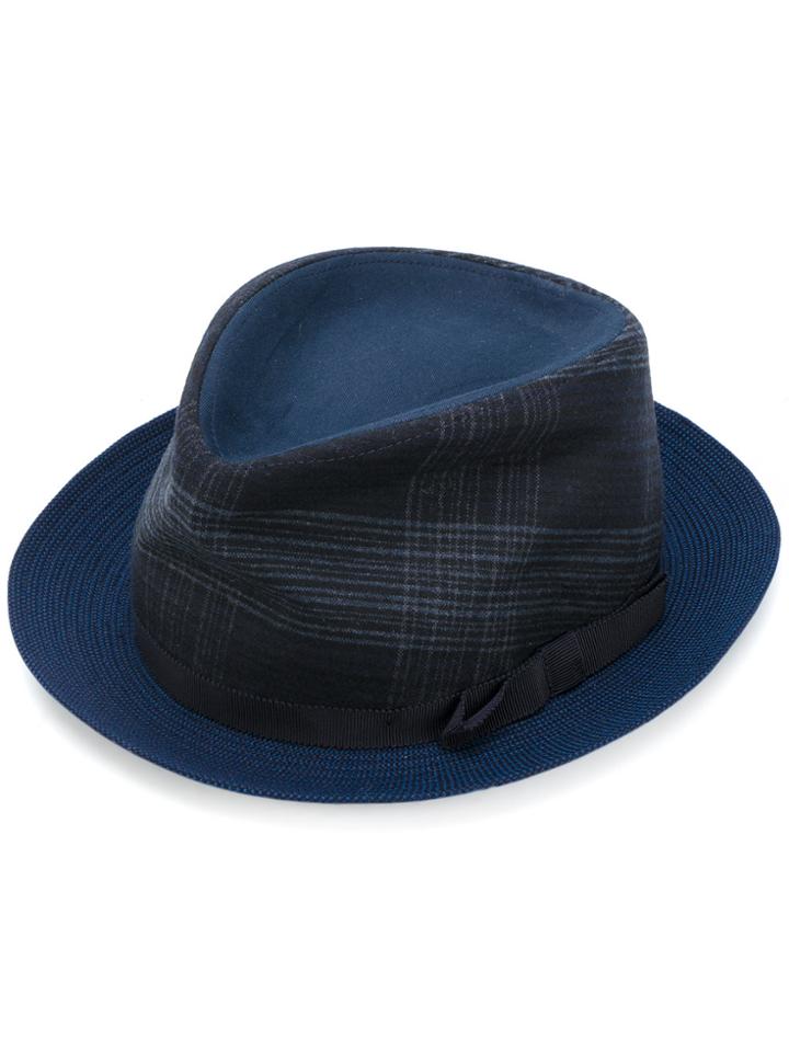 Etro Plaid Fedora - Blue