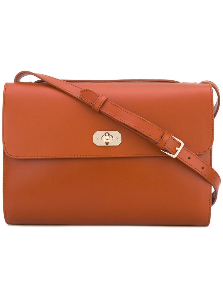 A.p.c. 'greenwich' Shoulder Bag, Women's, Brown, Cotton/calf Leather/polyester