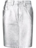 Msgm High Waisted Skirt - Silver