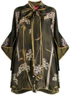 F.r.s For Restless Sleepers Flared Bow Tie Blouse - Green