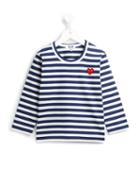 Comme Des Garçons Play Kids Striped T-shirt, Boy's, Size: 6 Yrs, Blue