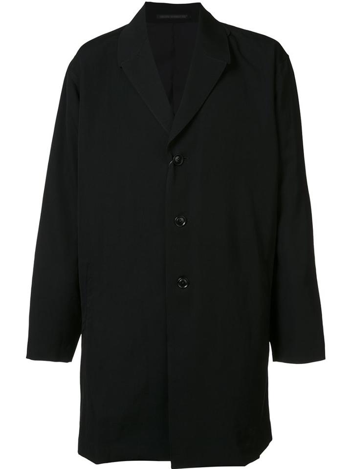 Yohji Yamamoto Single Breasted Coat, Men's, Size: 3, Black, Wool