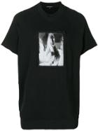 Ann Demeulemeester Raw Edge Inverted Horse Print T-shirt - Black