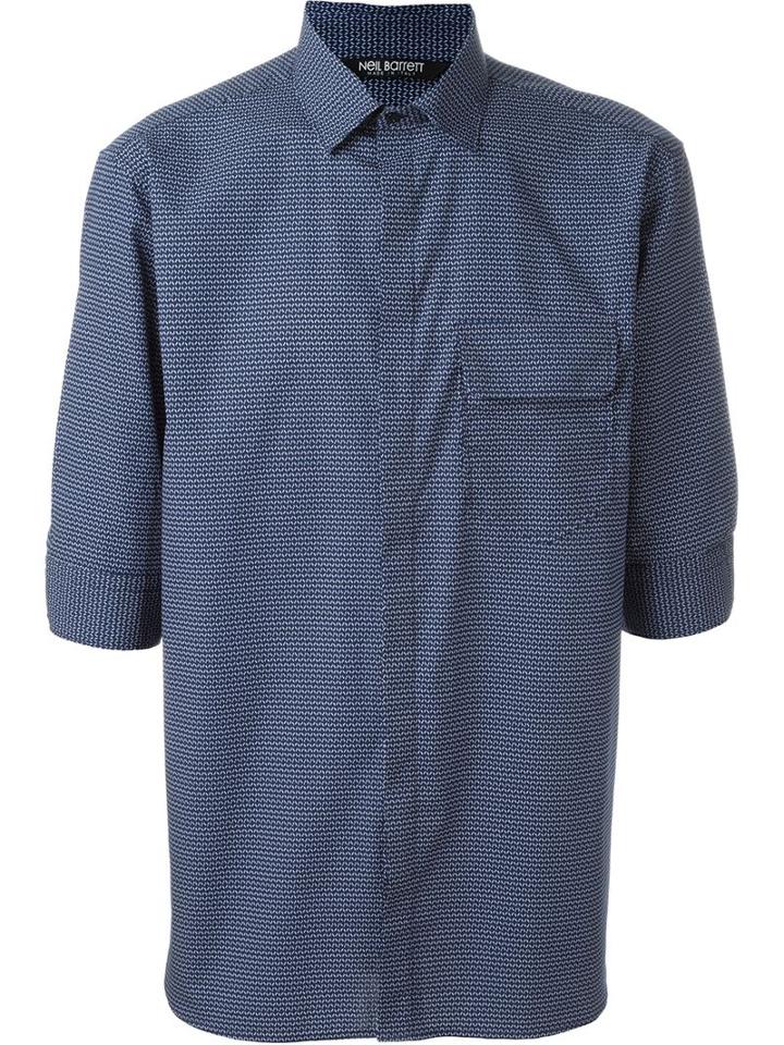 Neil Barrett Micro Zig-zag Print Shirt
