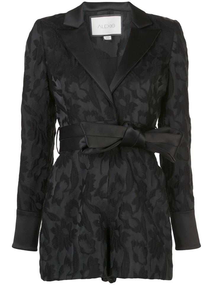 Alexis Ashling Jacquard Playsuit - Black Floral Jacq