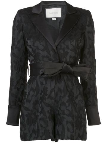 Alexis Ashling Jacquard Playsuit - Black Floral Jacq