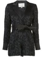 Alexis Ashling Jacquard Playsuit - Black Floral Jacq