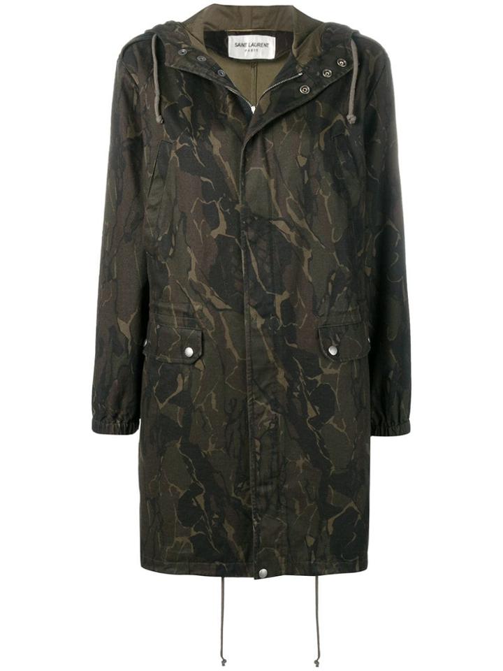 Saint Laurent Camouflage Parka - Green