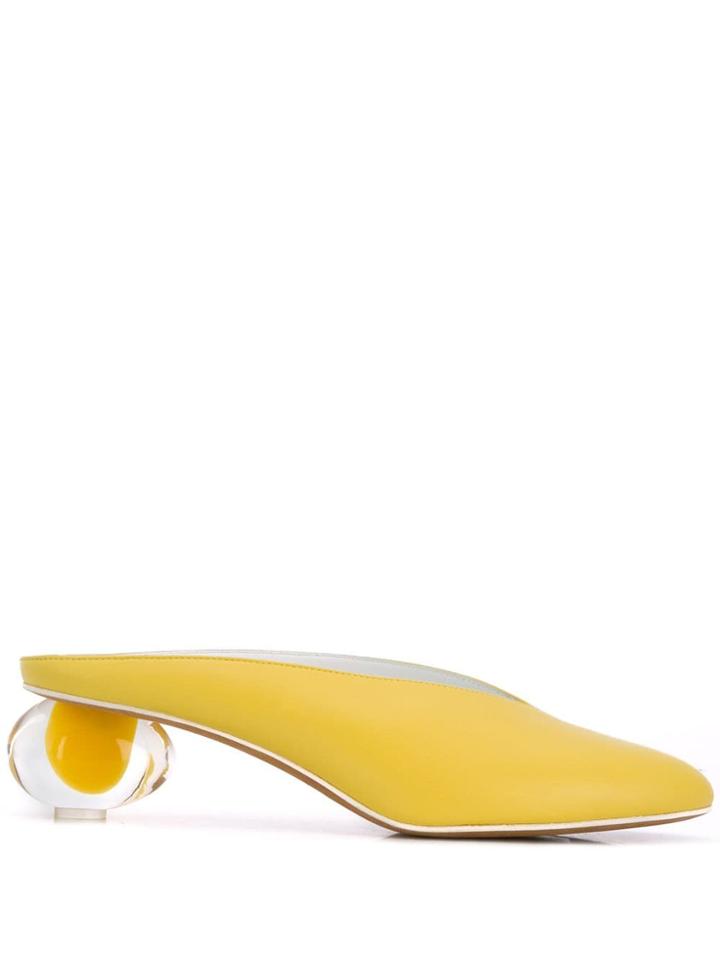 Gray Matters Sphere Heel Mules - Yellow