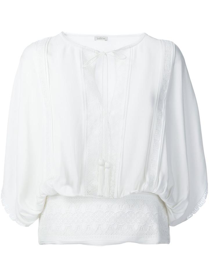 Talitha Peasant Blouse, Women's, Size: Large, White, Silk