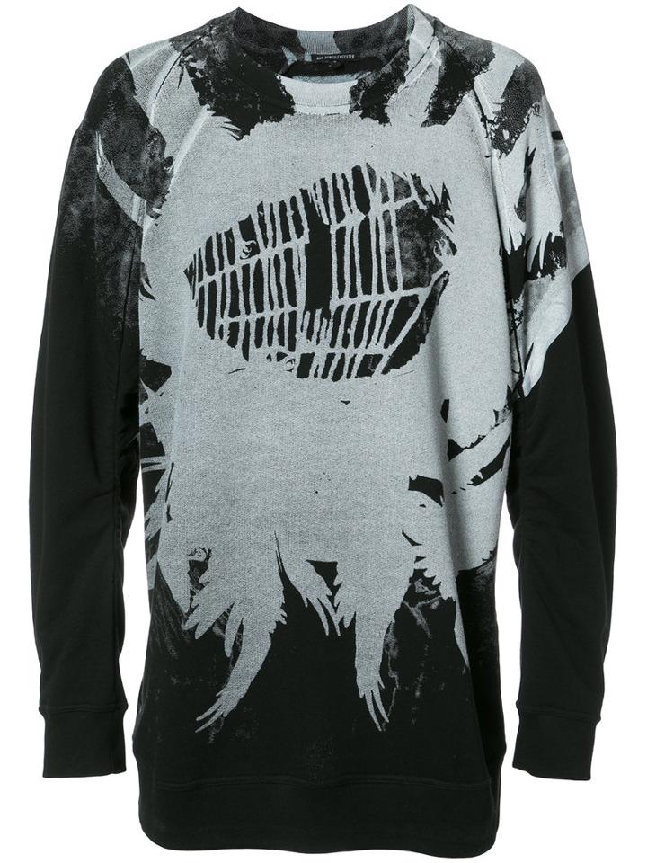 Ann Demeulemeester Cobweb Print Sweatshirt, Men's, Size: Small, Black, Cotton