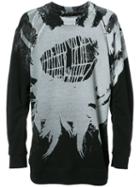 Ann Demeulemeester Cobweb Print Sweatshirt, Men's, Size: Small, Black, Cotton