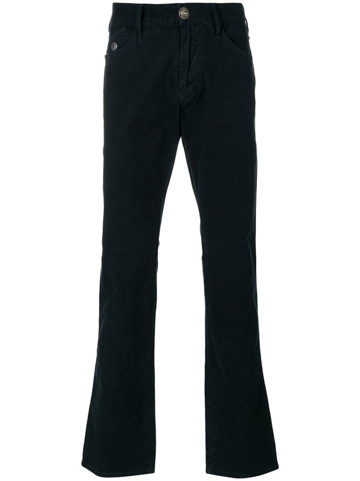 Armani Jeans - Button Detail Bootcut Jeans - Men - Cotton/spandex/elastane/viscose - 32, Blue, Cotton/spandex/elastane/viscose