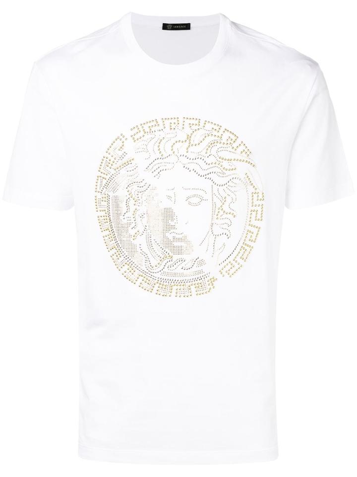 Versace Studded Medusa Logo T-shirt - White